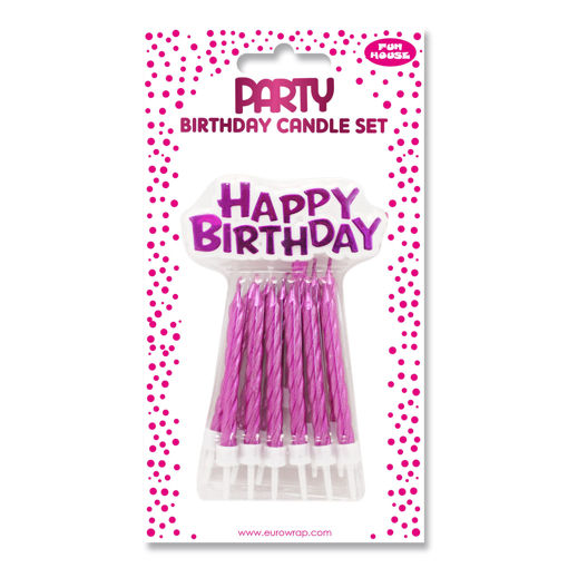 Picture of BIRTHDAY CANDLE SET METALLIC PINK